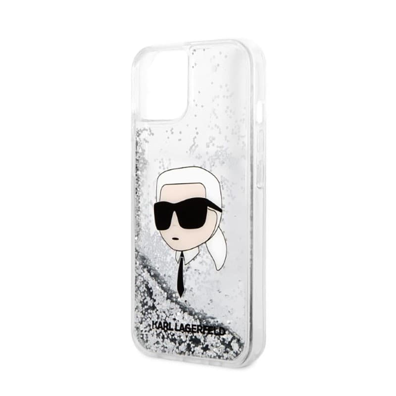 Karl Lagerfeld Liquid Glitter NFT Karl's Head - Case for iPhone 14 Plus (Silver) - 6
