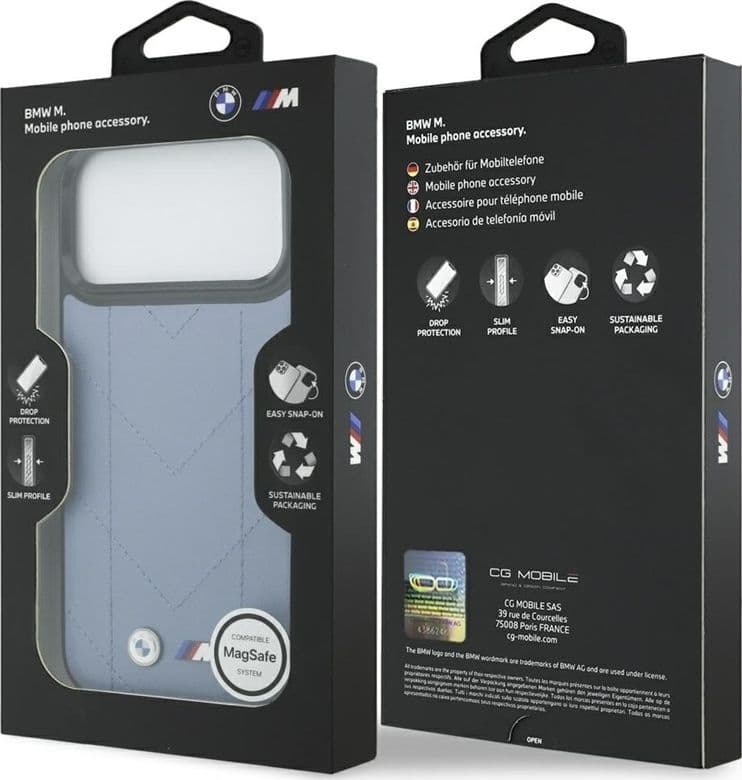 Custodia MagSafe con logo trapuntato BMW M per iPhone 17 Pro Max (blu) - 8