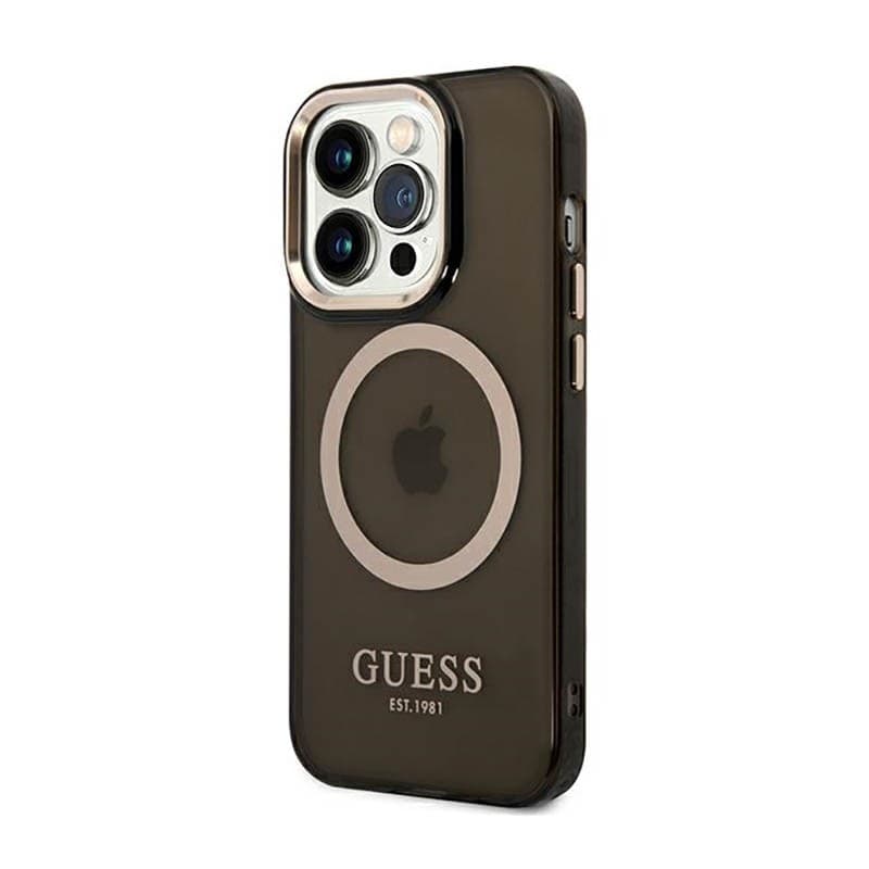 Guess Gold Outline Translucent MagSafe - Case for iPhone 14 Pro (Black) - 2