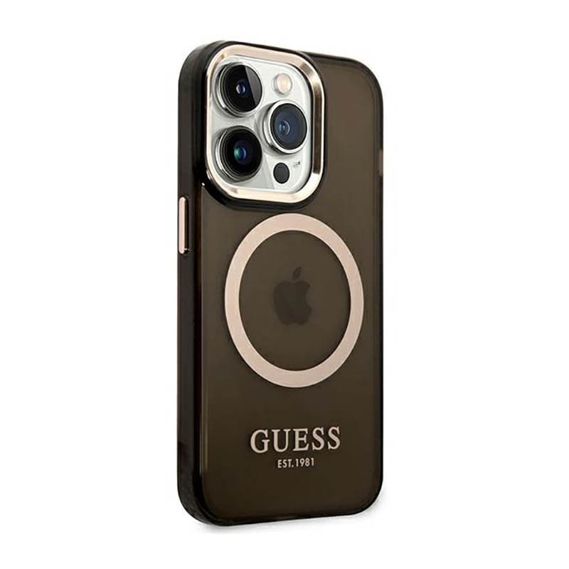 Guess Gold Outline Translucent MagSafe - Case for iPhone 14 Pro (Black) - 4