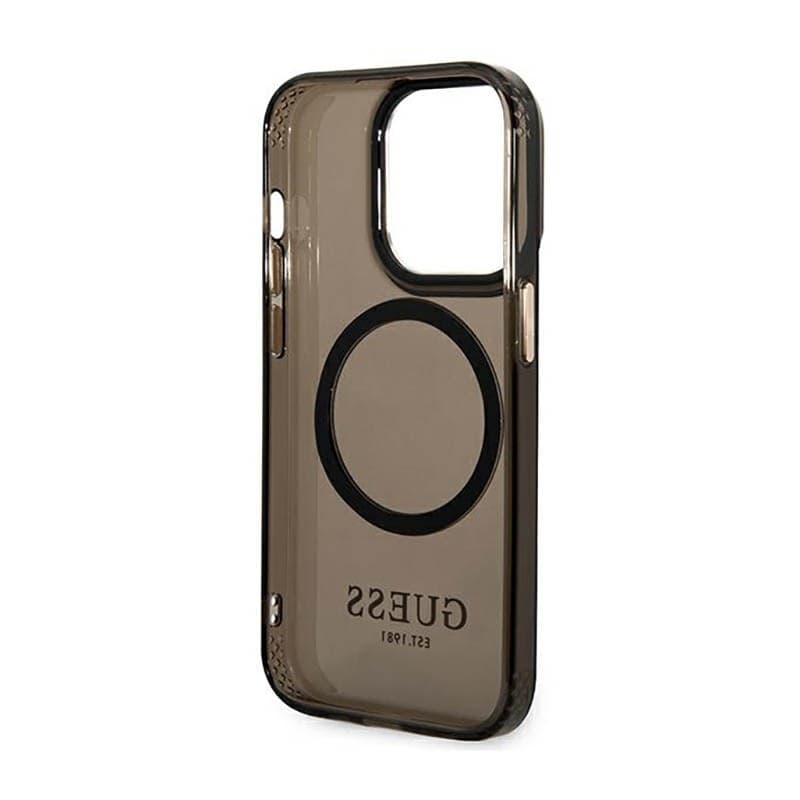 Guess Gold Outline Translucent MagSafe - Case for iPhone 14 Pro (Black) - 7