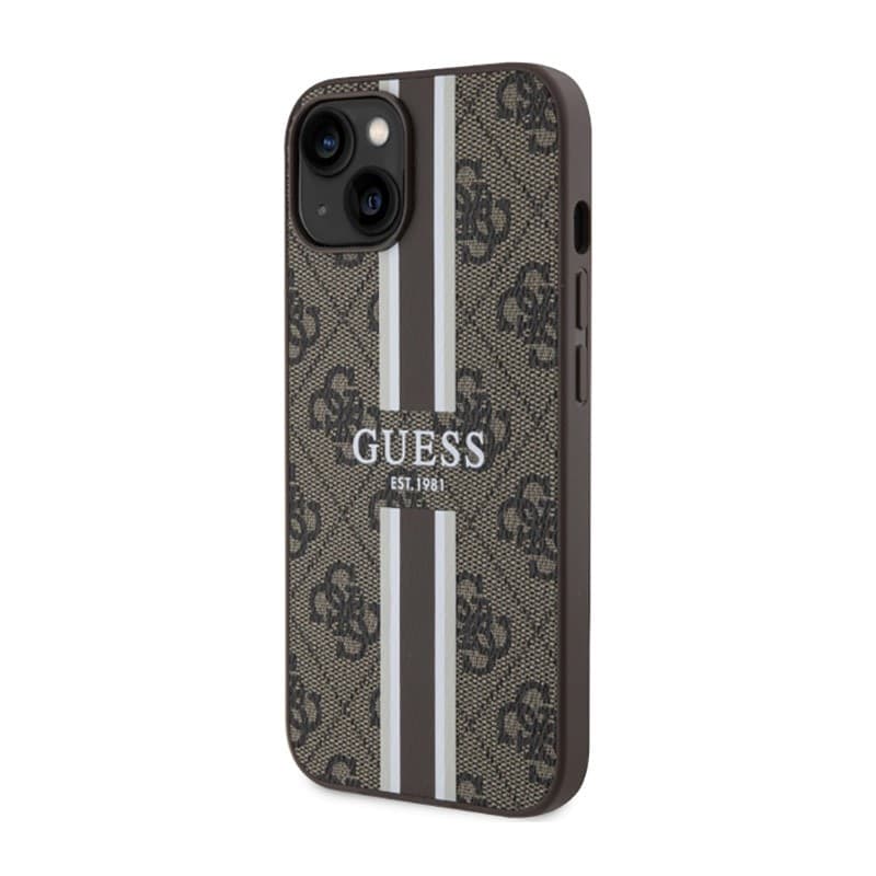 Guess 4G Printed Stripes MagSafe - Case for iPhone 14 Plus (Brown) - 2
