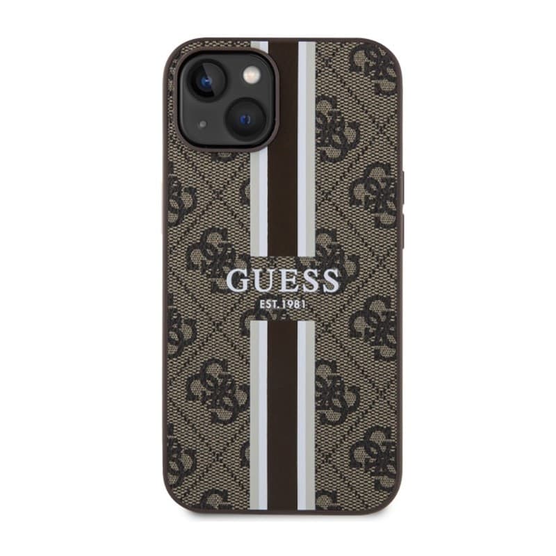 Guess 4G Printed Stripes MagSafe - Case for iPhone 14 Plus (Brown) - 3