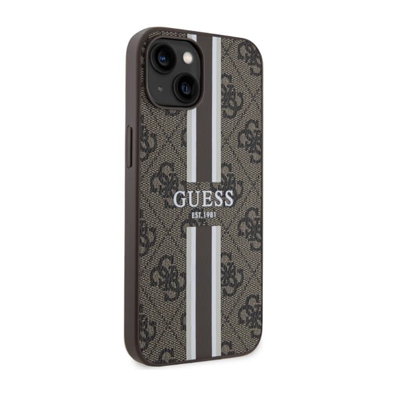 Guess 4G Printed Stripes MagSafe - Case for iPhone 14 Plus (Brown) - 4