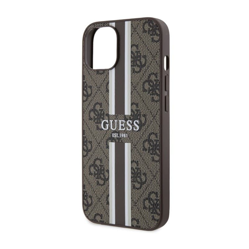 Guess 4G Printed Stripes MagSafe - Case for iPhone 14 Plus (Brown) - 6