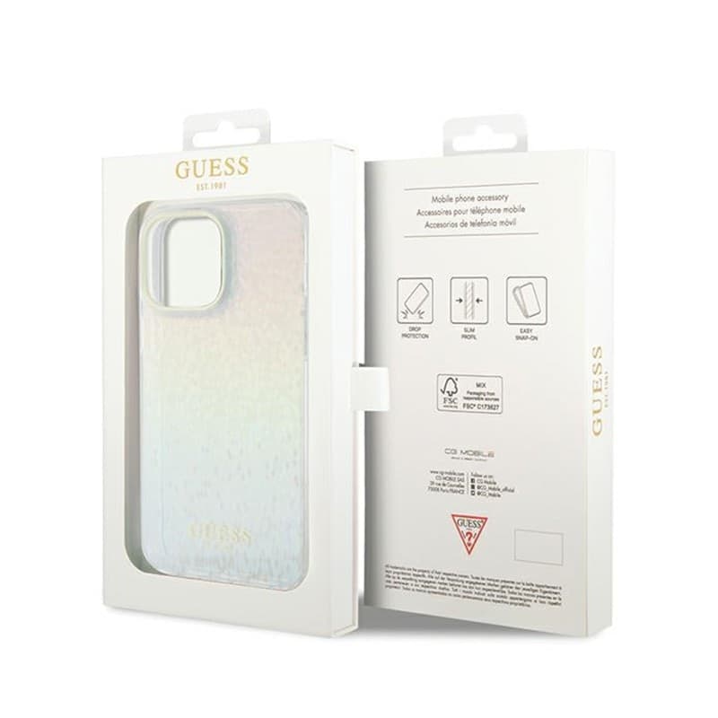 Guess IML Faceted Mirror Disco Iridescent - Case for iPhone 13 Pro Max (Iridescent) - 7