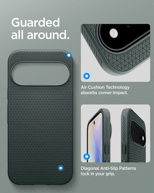 Spigen Liquid Air Mag MagSafe - Custodia per Google Pixel 11 (Verde Abisso) - 10