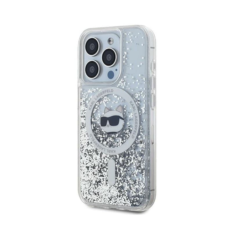 Karl Lagerfeld Liquid Glitter Choupette Head MagSafe - iPhone 13 Pro Case (Transparent) - 2