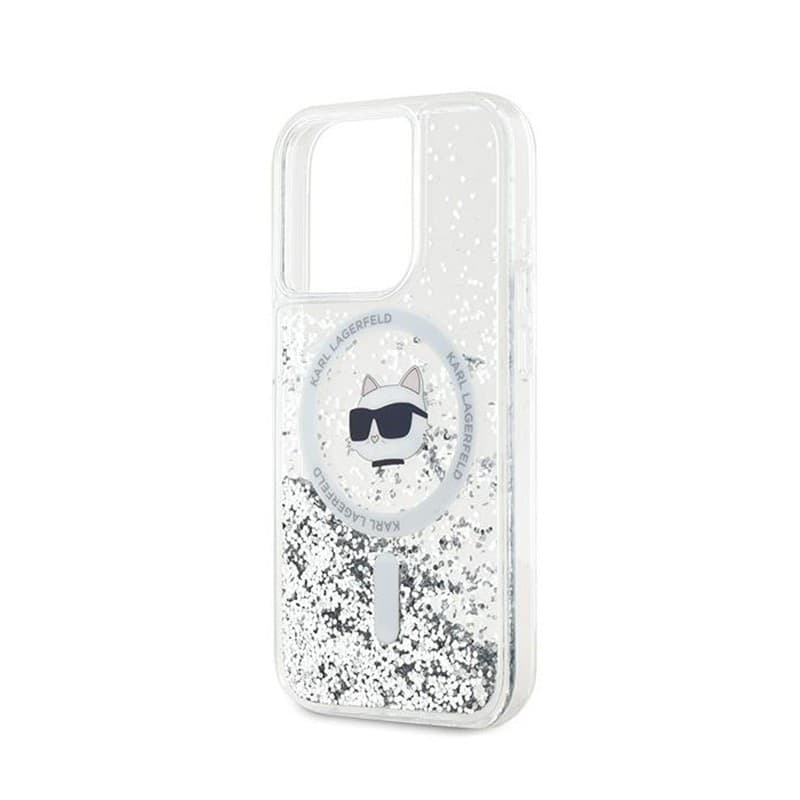 Karl Lagerfeld Liquid Glitter Choupette Head MagSafe - iPhone 13 Pro Case (Transparent) - 6