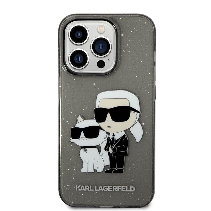 Karl Lagerfeld IML Glitter NFT Karl & Choupette - Case for iPhone 14 Pro Max (Black) - 2