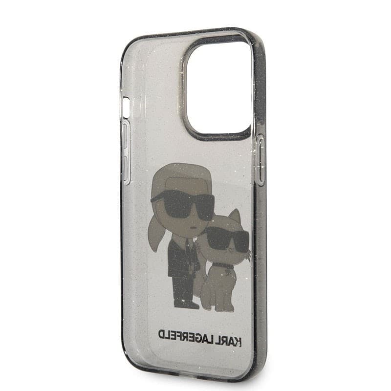 Karl Lagerfeld IML Glitter NFT Karl & Choupette - Case for iPhone 14 Pro Max (Black) - 5