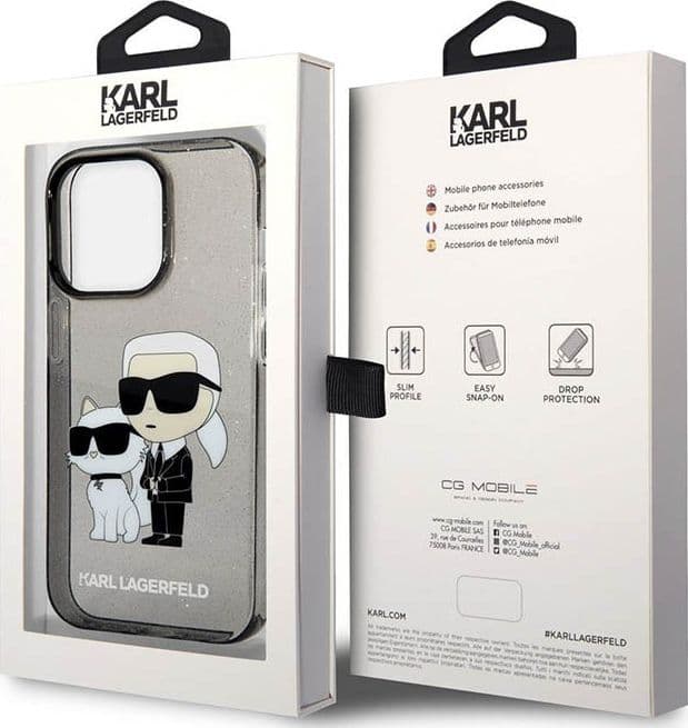 Karl Lagerfeld IML Glitter NFT Karl & Choupette - Case for iPhone 14 Pro Max (Black) - 6