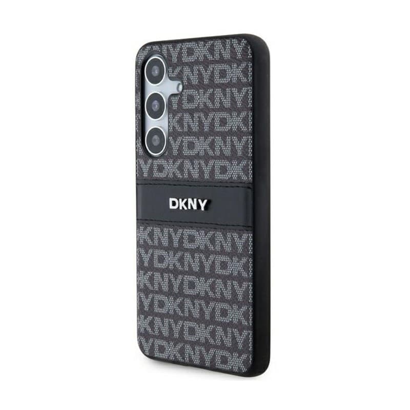 DKNY Leather Mono Stripe & Metal Logo - Samsung Galaxy S24+ Case (black) - 2