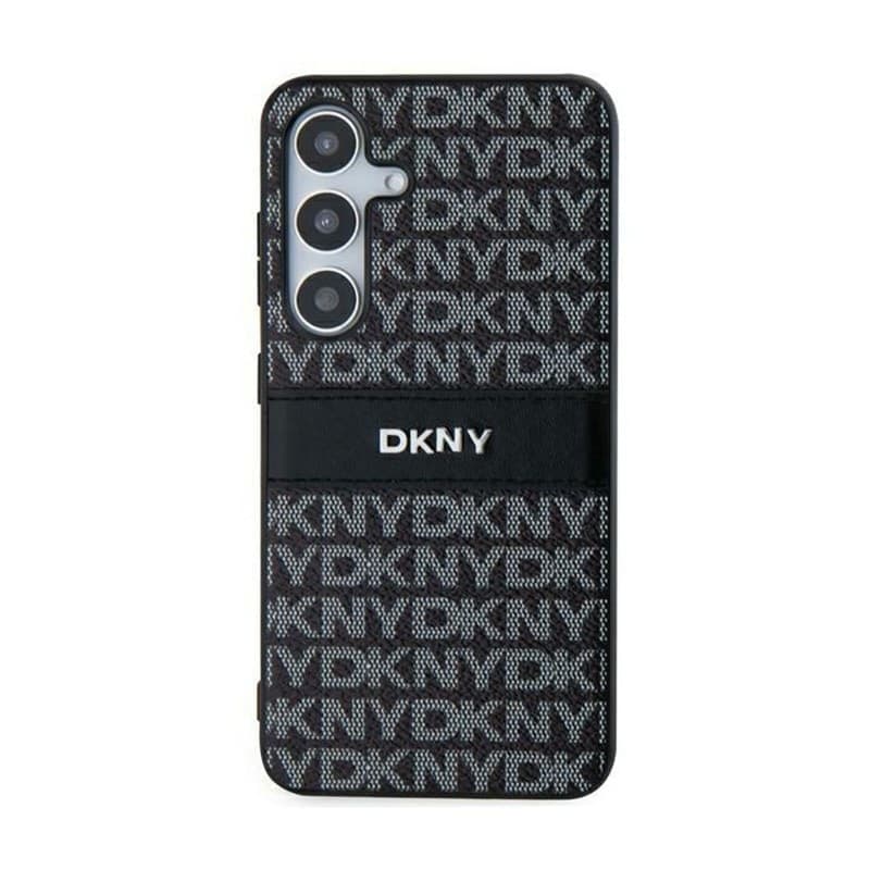 DKNY Leather Mono Stripe & Metal Logo - Samsung Galaxy S24+ Case (black) - 3