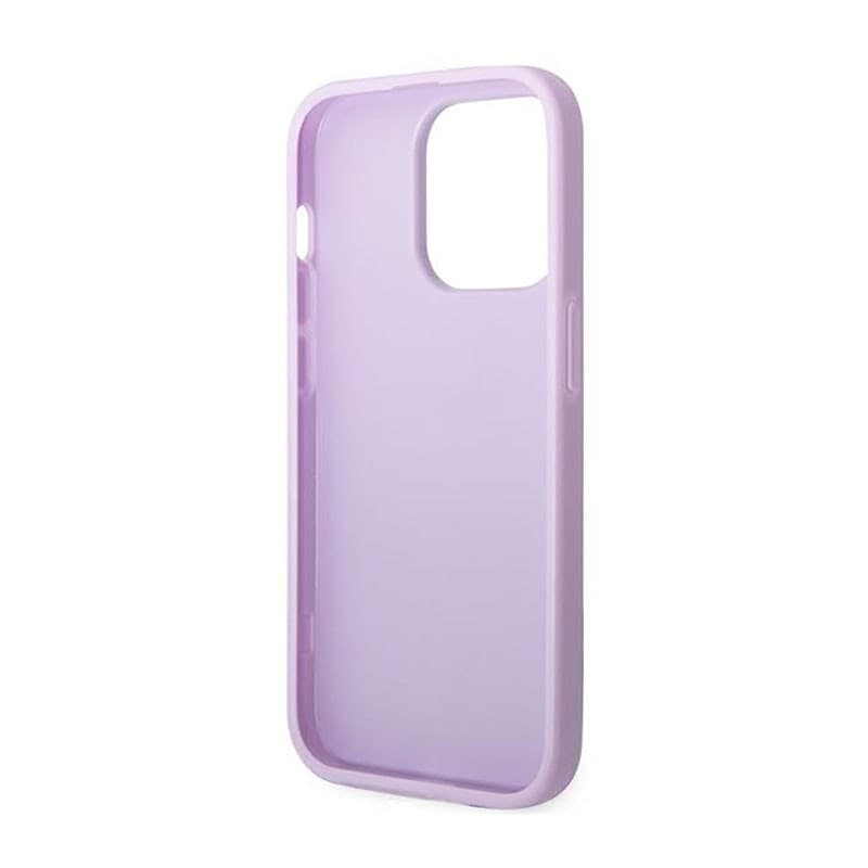 Guess Saffiano Metal Logo Stripes - Case for iPhone 14 Pro (Lilac) - 8