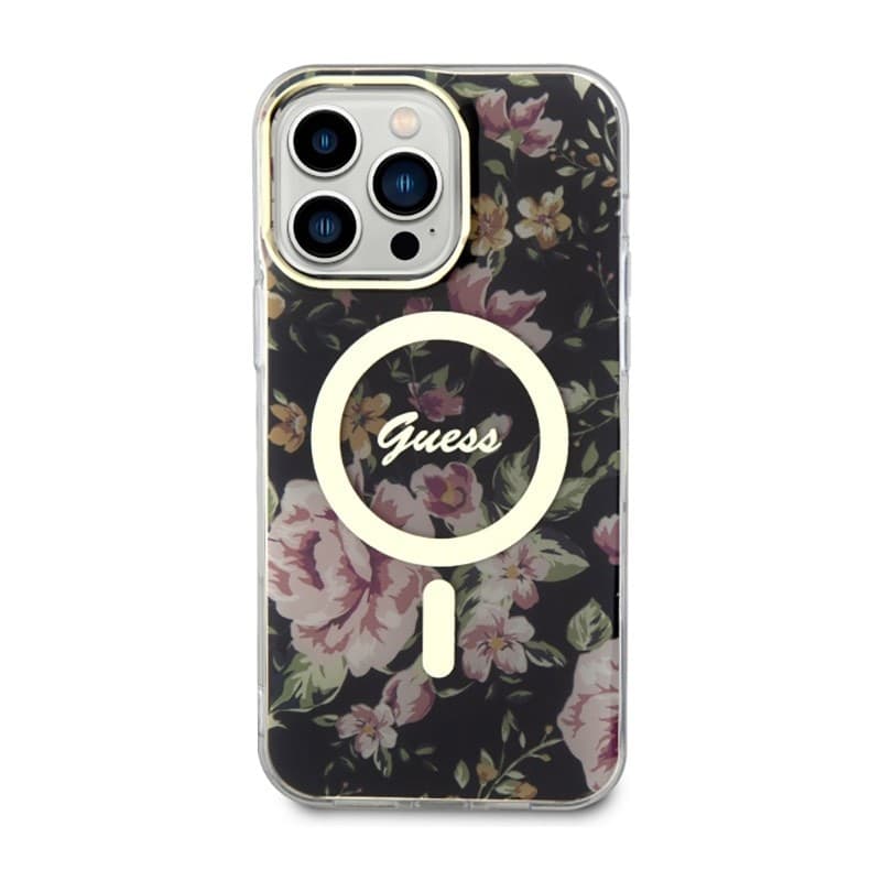 Guess Flower MagSafe - Case iPhone 14 Pro Max (Black) - 3