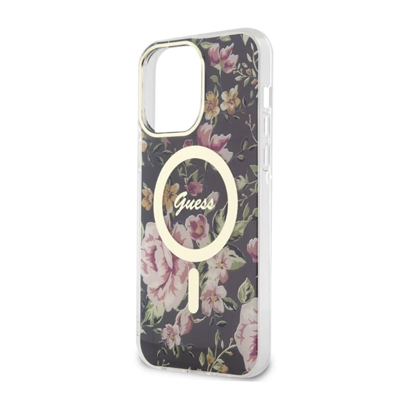 Guess Flower MagSafe - Case iPhone 14 Pro Max (Black) - 6