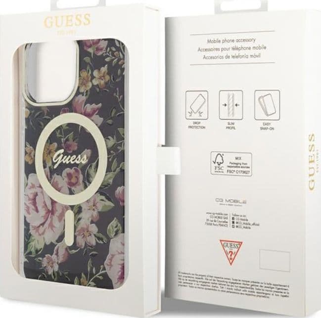 Guess Flower MagSafe - Case iPhone 14 Pro Max (Black) - 8