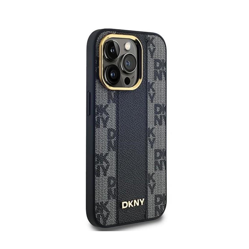 DKNY Leather Checkered Mono Pattern MagSafe - Case for iPhone 14 Pro Max (Black) - 4
