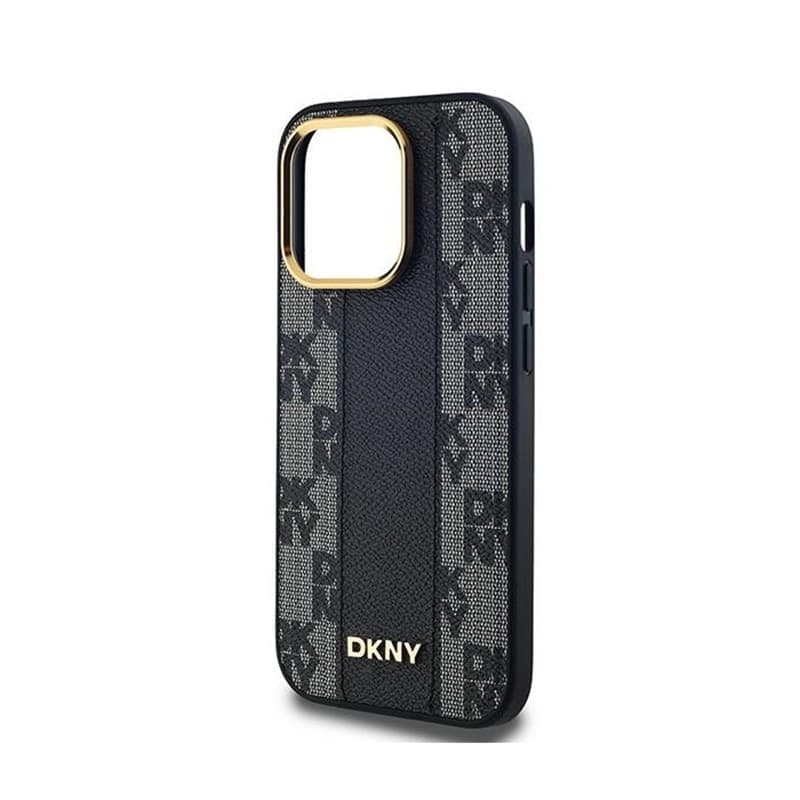 DKNY Leather Checkered Mono Pattern MagSafe - Case for iPhone 14 Pro Max (Black) - 6