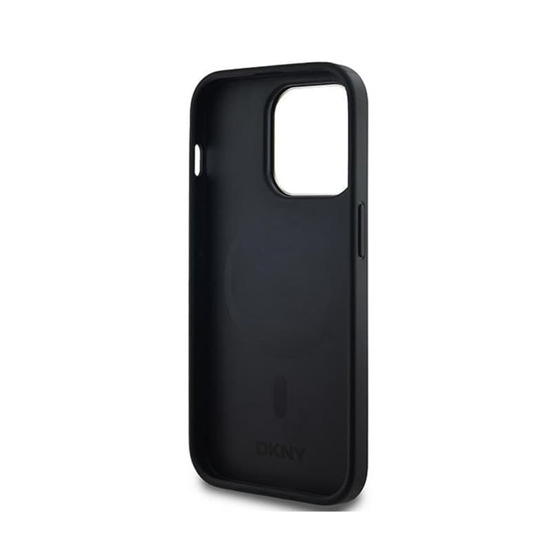 DKNY Leather Checkered Mono Pattern MagSafe - Case for iPhone 14 Pro Max (Black) - 7