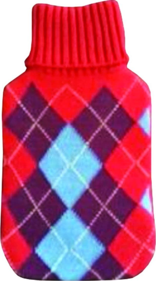 Borsa acqua calda calda pompom   2 lt gomma rivestita con  maglia decorata - 3