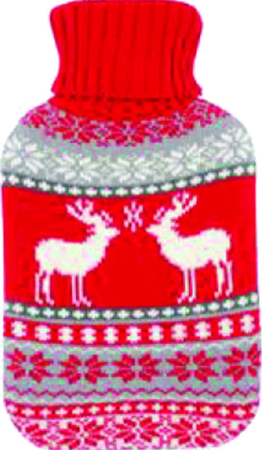 Borsa acqua calda calda pompom   2 lt gomma rivestita con  maglia decorata - 3