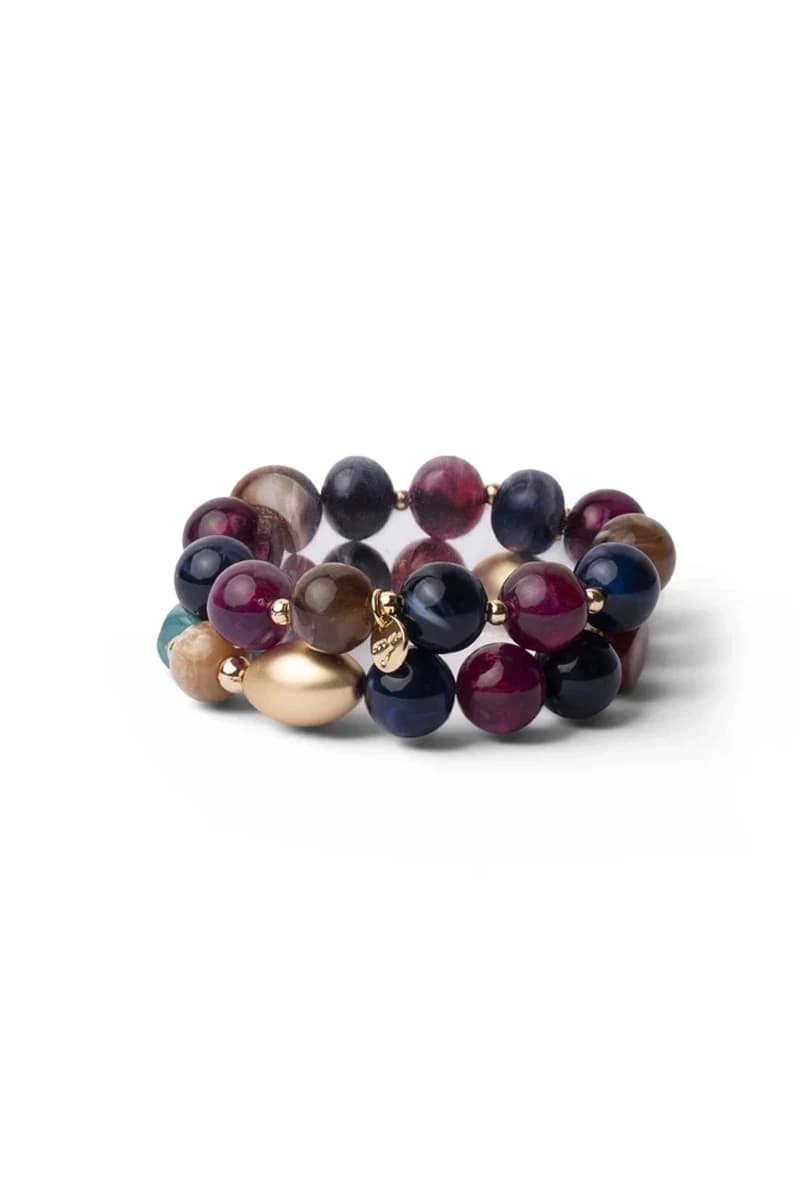 Bracciale elastico a due fili blu e viola | MYA ACCESSORIES - 2