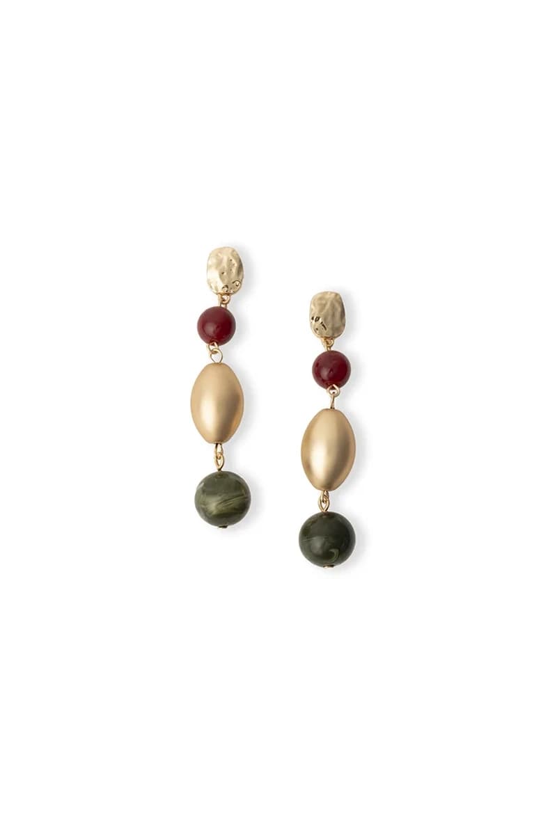 Orecchini pendenti in metallo e acrilico verde e rosso | MYA ACCESSORIES - 2