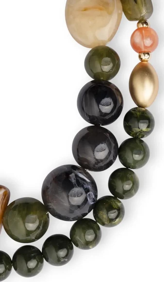 Collana con pietre in acrilico verde e rosso | MYA ACCESSORIES - 3