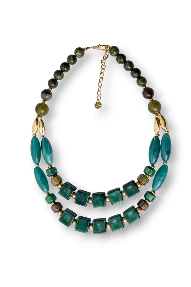 Collana con pietre multicolore petrolio | MYA ACCESSORIES - 2