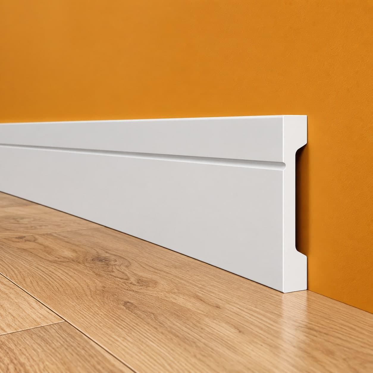 Battiscopa SQUADRATO BIANCO Passacavo ELEGANT 110x15mm in POLIMERI - Polistrutturato (prezzo al metro) - 3