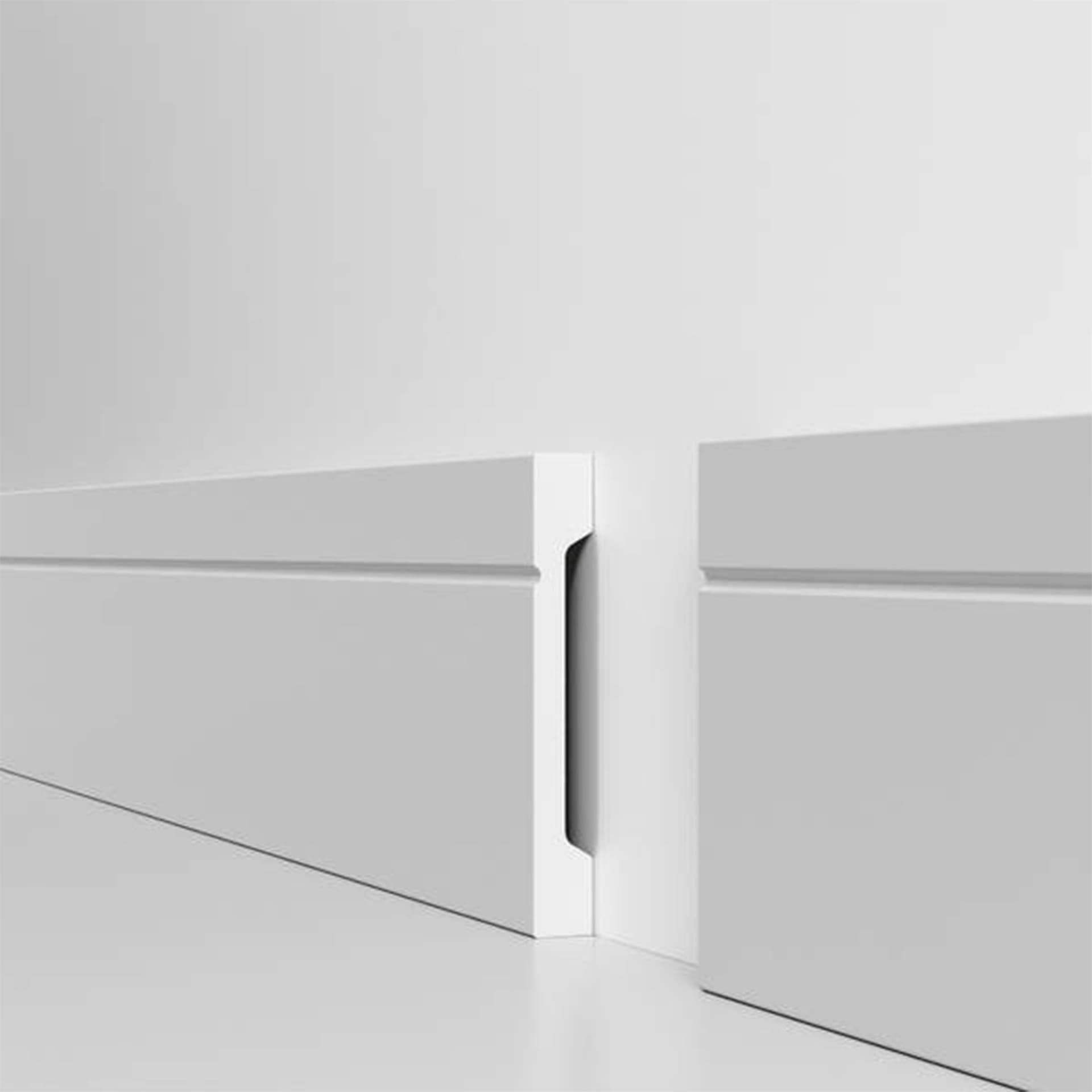 Battiscopa SQUADRATO BIANCO Passacavo ELEGANT 110x15mm in POLIMERI - Polistrutturato (prezzo al metro) - 4