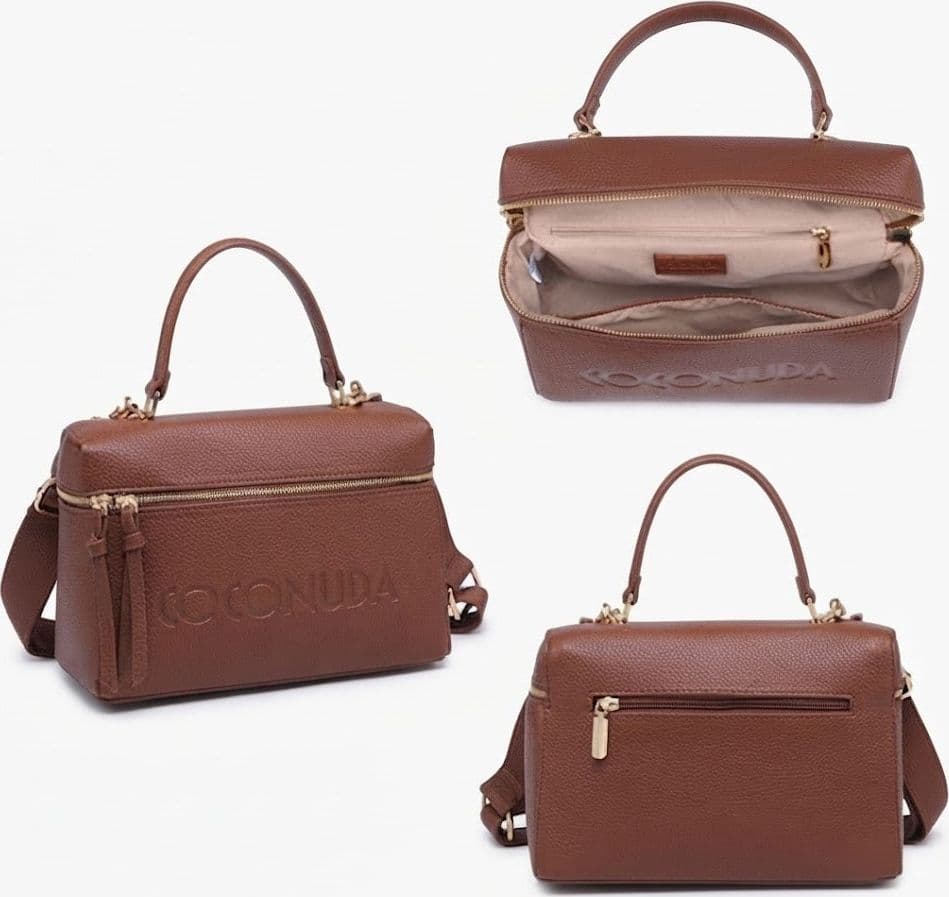 Borsa a Mano Strutturata Coconuda con Manico e Tracolla - 2