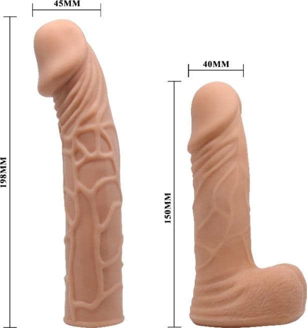 Strap-On Baile Jessica 2 Dildo 20 cm + 14,2 cm Harness Regolabile Doppio Dildo Realistico - 6