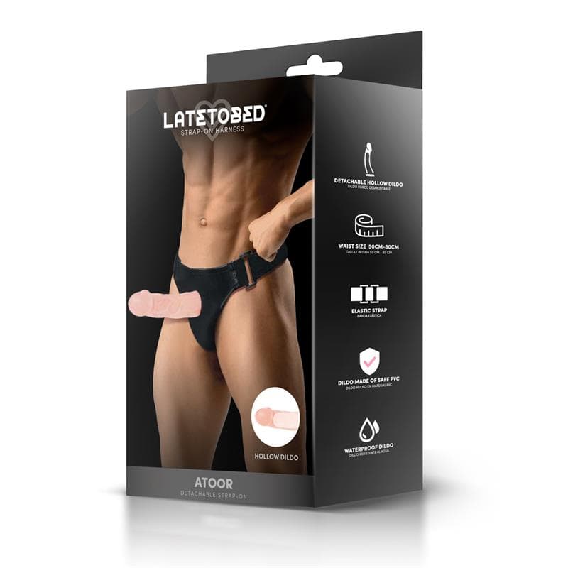 Strap-On Latetobed Atoor 15,5 cm Ø 4 cm Dildo Cavo Removibile Harness Regolabile Comfort - 3