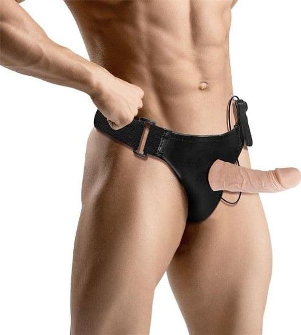 Strap-On Latetobed Eleto 15 cm Dildo Cavo Vibrante Multivelocità Harness Regolabile Telecomando - 3