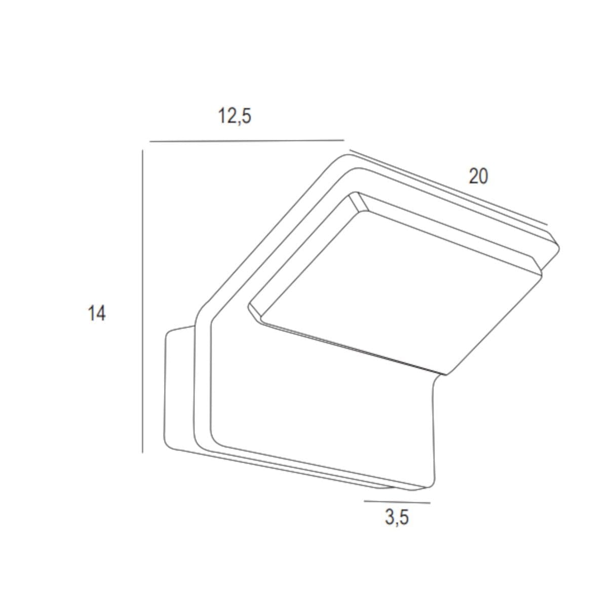 Applique moderno Promoluce UPPER A20 LED CCT IP65 monoemissione alluminio metacrilato - 27