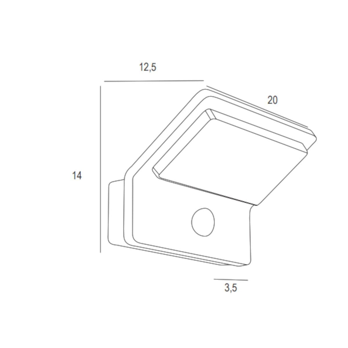 Applique sensore Promoluce UPPER A20+S LED CCT IP65 alluminio metacrilato - 3