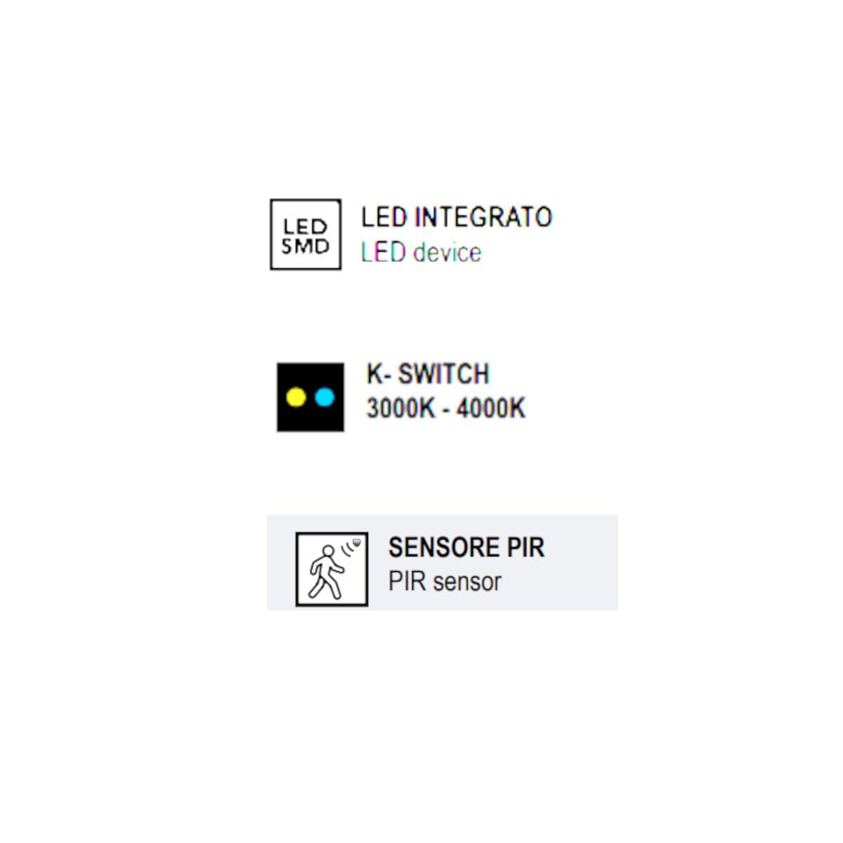 Applique sensore Promoluce UPPER A20+S LED CCT IP65 alluminio metacrilato - 4