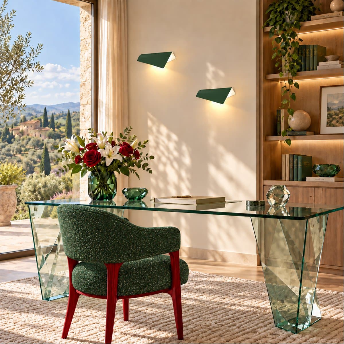 Applique led Promoluce FOLIUM A37 VB LED CCT 1532LM metallo metacrilato verde bosco monoemissione - 2