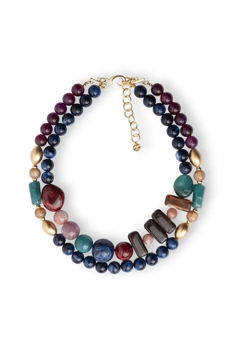Collana con pietre in acrilico blu e rosso | MYA ACCESSORIES - 2