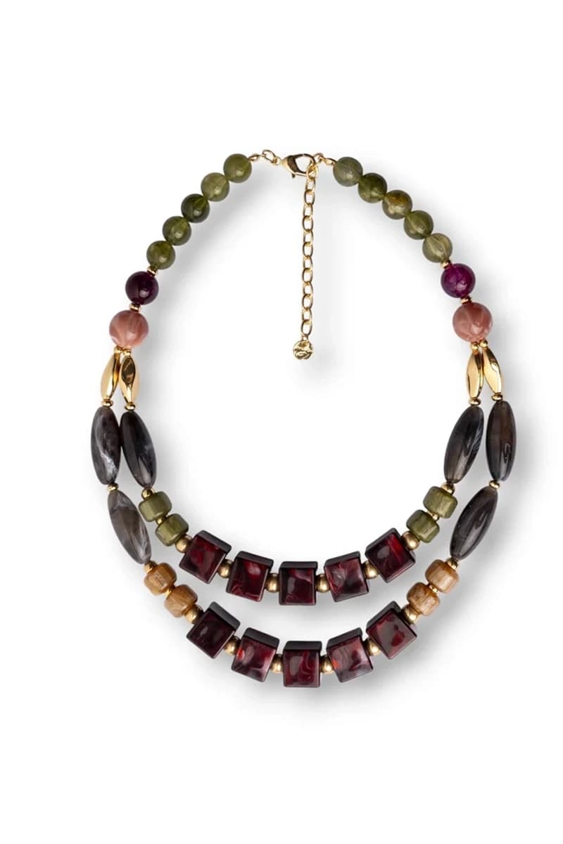 Collana con pietre multicolore rosso | MYA ACCESSORIES - 2