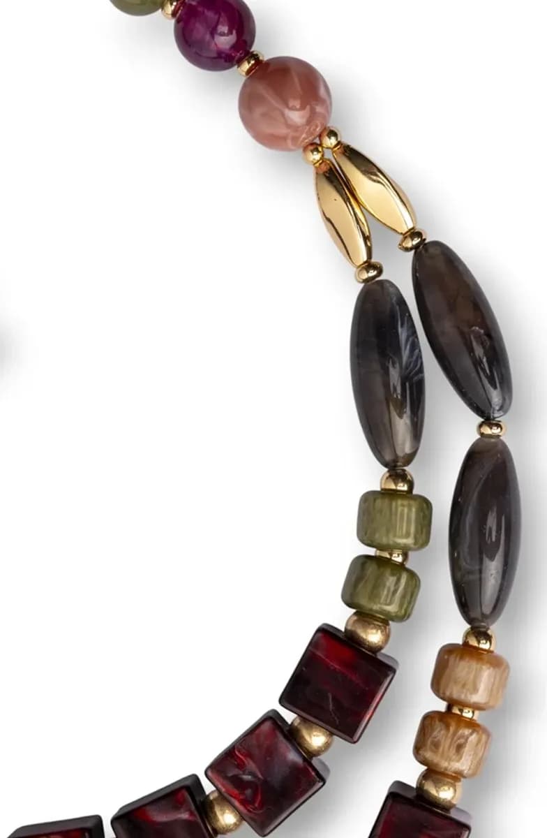 Collana con pietre multicolore rosso | MYA ACCESSORIES - 3
