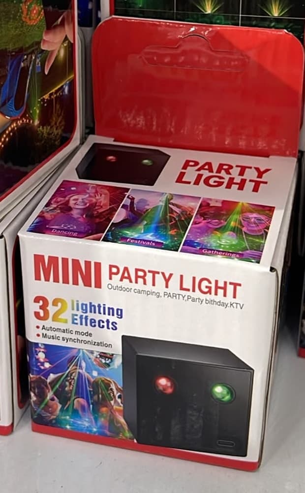 MINI PROIETTORE DA FESTA CON 32 EFFETTI DI LUCE MUSICA SPETTACOLI DISCOTECA FESTE NATALE - 11