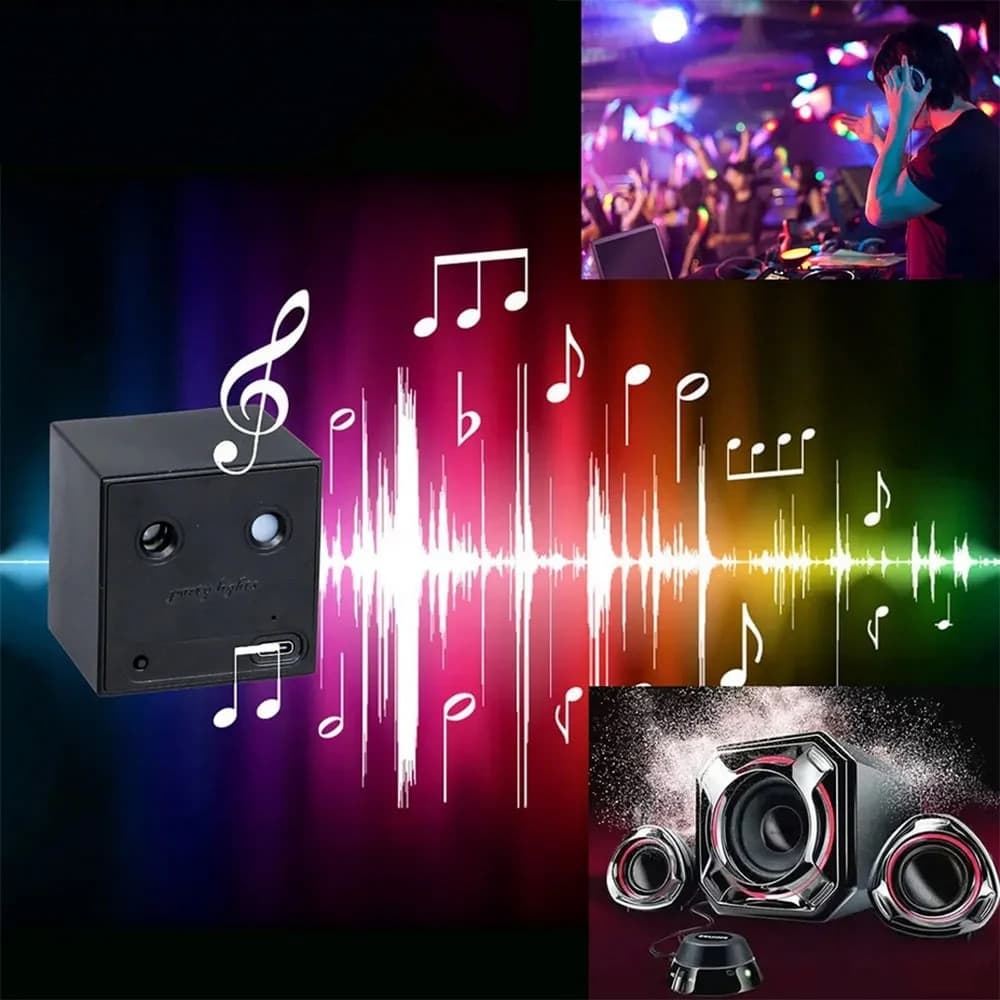 MINI PROIETTORE DA FESTA CON 32 EFFETTI DI LUCE MUSICA SPETTACOLI DISCOTECA FESTE NATALE - 8