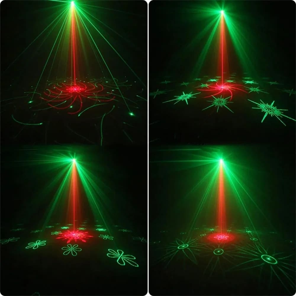 MINI PROIETTORE DA FESTA CON 32 EFFETTI DI LUCE MUSICA SPETTACOLI DISCOTECA FESTE NATALE - 9