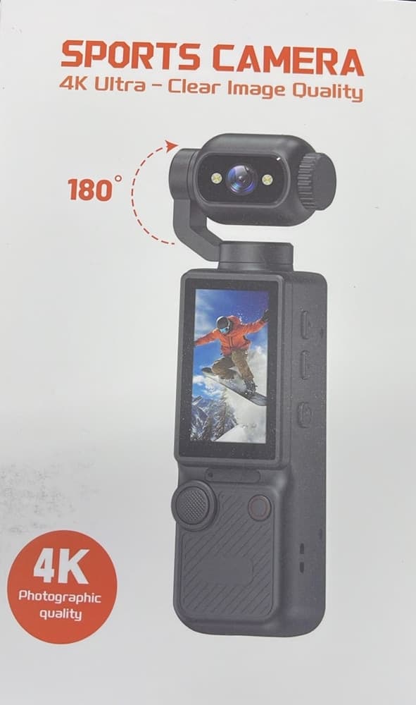 MINI VIDEOCAMERA SPORTIVA 4K ULTRA HD TELECAMERA CON OBIETTIVO GIREVOLE A 180° VLOGGING - 4