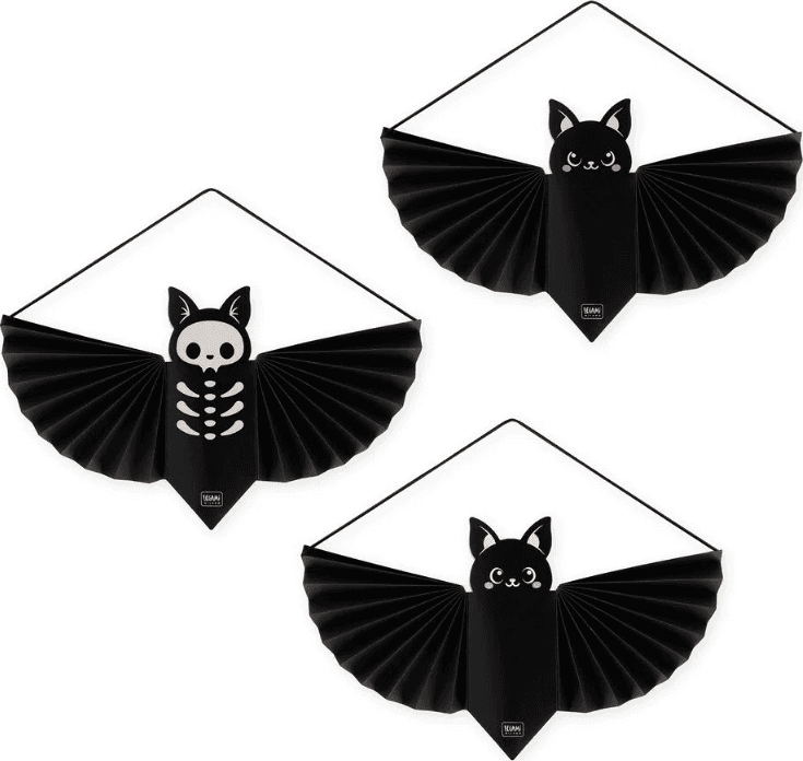 Legami -  Set di 3 Decorazioni in Carta da Appendere a tema Pipistrello - 2