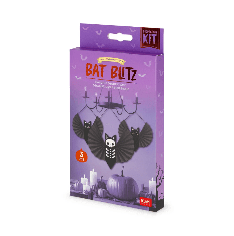 Legami -  Set di 3 Decorazioni in Carta da Appendere a tema Pipistrello - 6